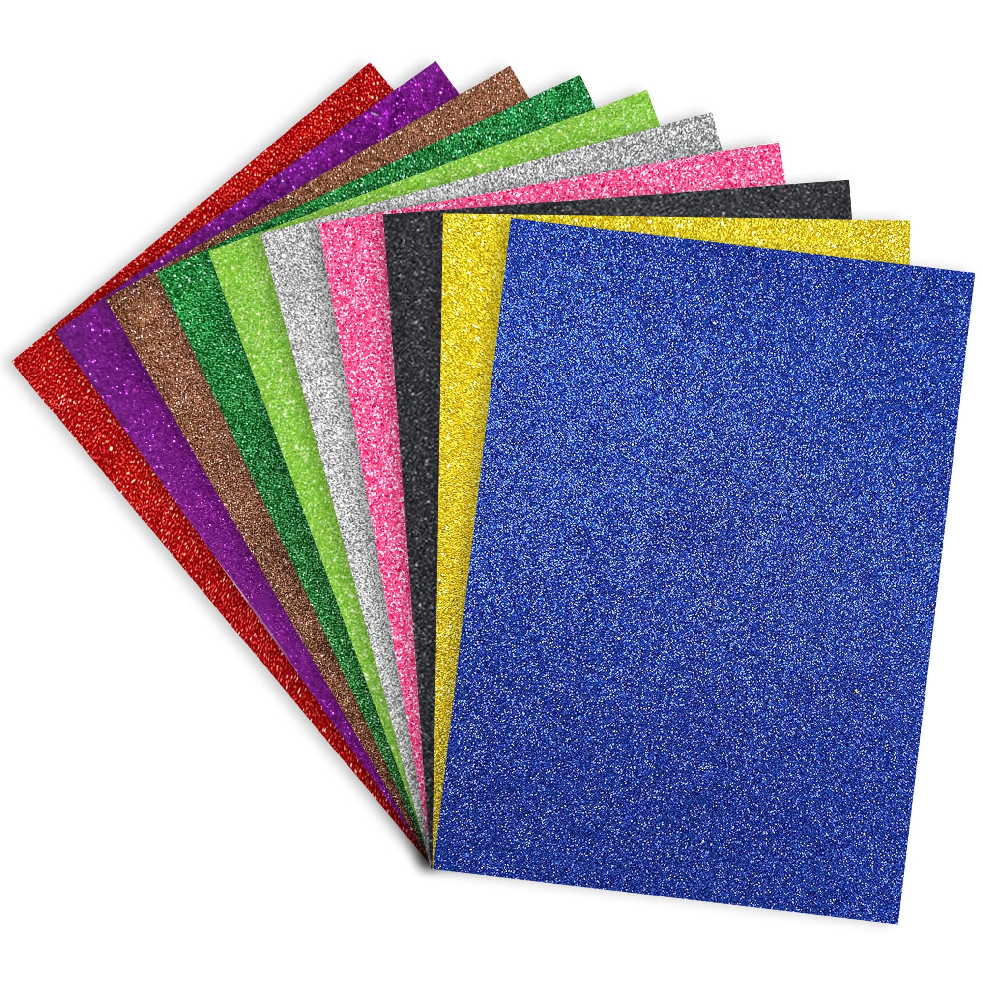 Lakeer Glitter Sparkles Foam Sheet - 2 mm Thick 10 Different Color, A4