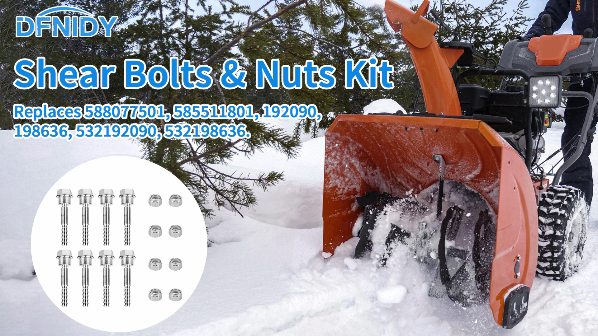 Amazon.com: 588077502 Snowblower Shear Pins Bolts - for Husqvarna