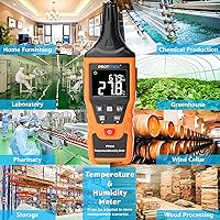 Vista 6 de Protmex PT618 Medidor de Temperatura y Humedad, Termómetro Higrómetro con Ambiente, Punto de Rocío, Bulbo Húmedo para Interior/Exterior MÍN, MÁX