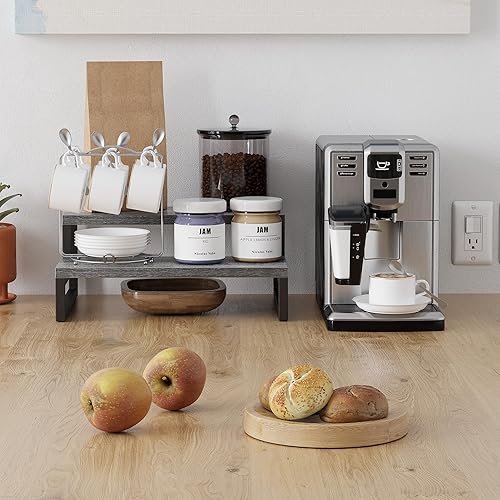 Miniatura 2 de Waissdea Soporte elevador de exhibición de madera, estante elevador de exhibición de madera, estante de encimera de cocina, organizador de especias,