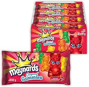 Maynards Original Gummies Candy, Gummy Candy, Bulk Candy, 60 g (Pack of ...