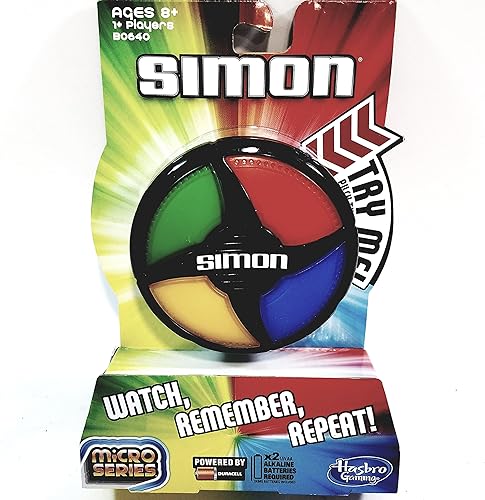 Basic Fun Simon Micro Series Edition Pocket Travel Handheld Estrategia portátil 1 o más juego del jugador