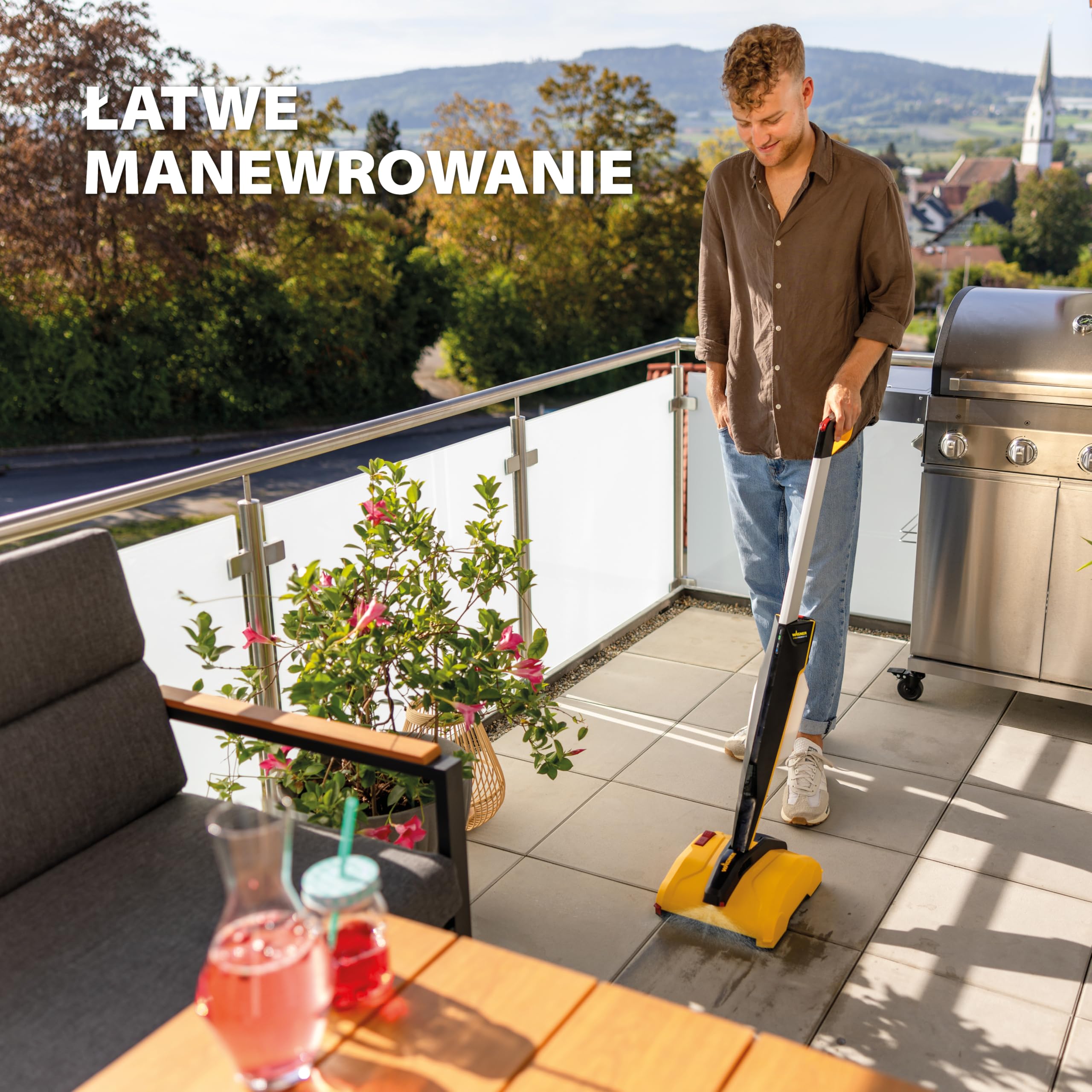 WAGNER wielofunkcyjnemu urządzeniu do czyszczenia tarasów Levaro Powerbrush 18V (Bateria i ładowarka nie są dołączone) - do nieskomplikowanego sprzątania konserwacyjnego obszarów zewnętrznych