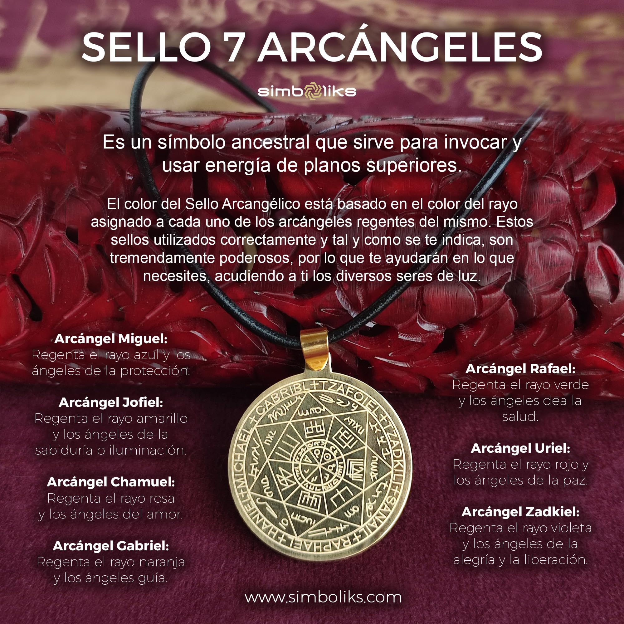 Simboliks Sello Siete Arcángeles Anillo Ajustable de Acero inoxidable Sigilo Amuleto Protección de arcángeles Sello de Salomón 7 ángeles Buena suerte Talismán Anillo abierto Anillo Religioso