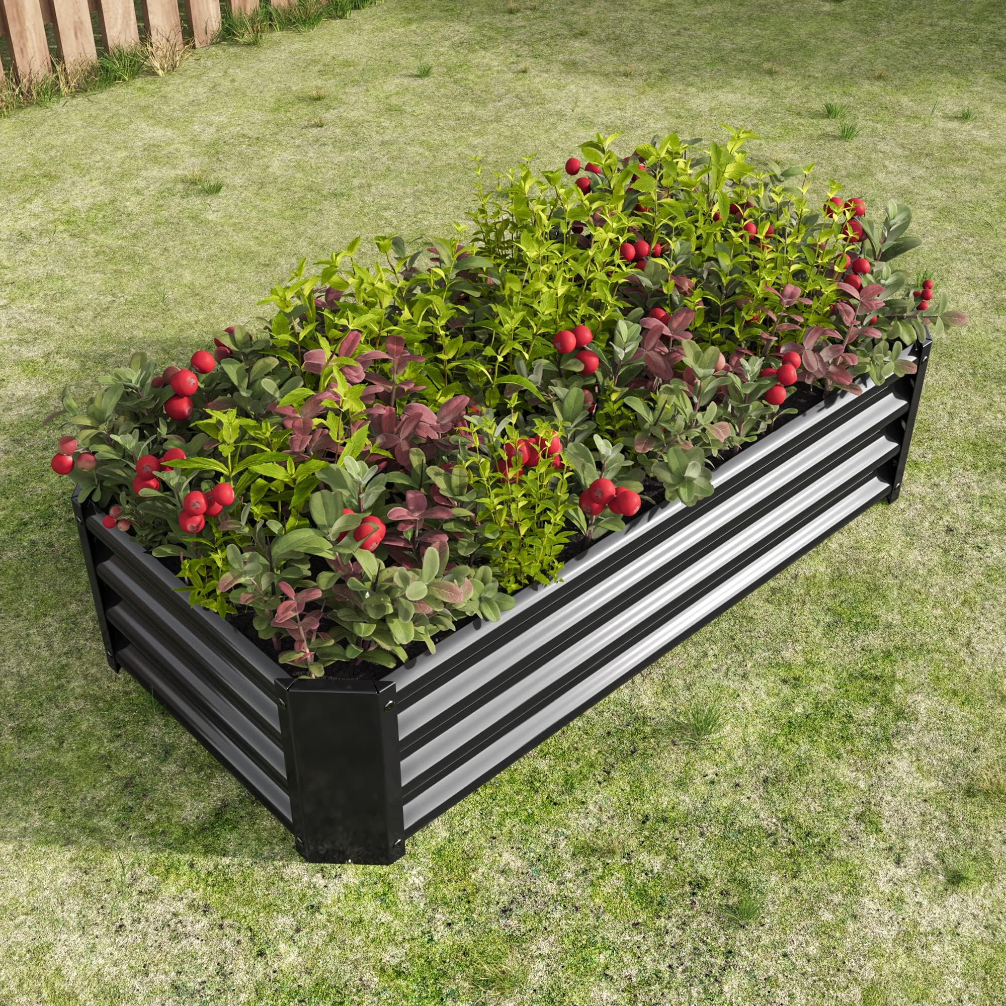 GARTEN-HOCHBEET MIT SELBSTBEWÄSSERUNGSSYSTEM Blumenkübel Gemüsebeet Pflanzkübel EUR 53,99
