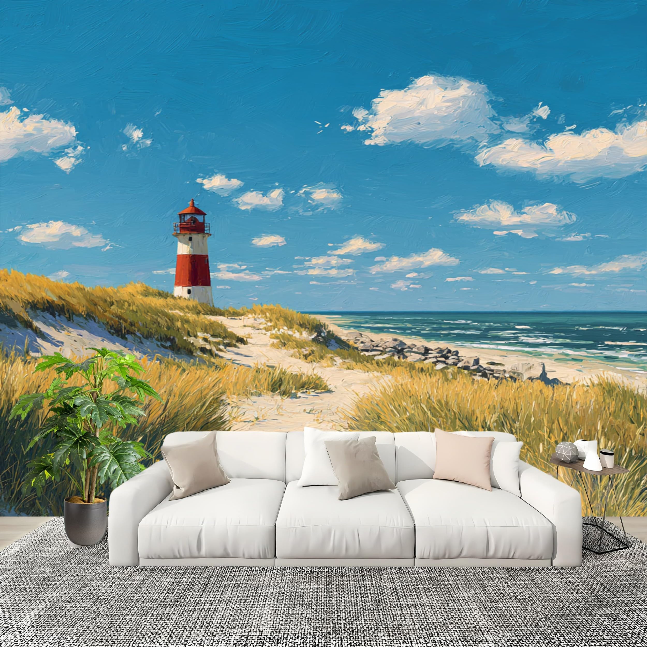 Papier peint panoramique bleu moderne 400x280cm pour décoration fresque murale