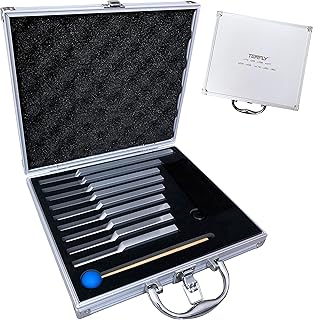 Solfeggio Tuning Fork Set - 9 Tuning Forks Perfect for DNA Healing, Chakra, Sound Therapy, with Exquisite Aluminum Gift Box(174 Hz, 285 Hz, 396 Hz, 417 Hz, 528 Hz, 639 Hz etc)