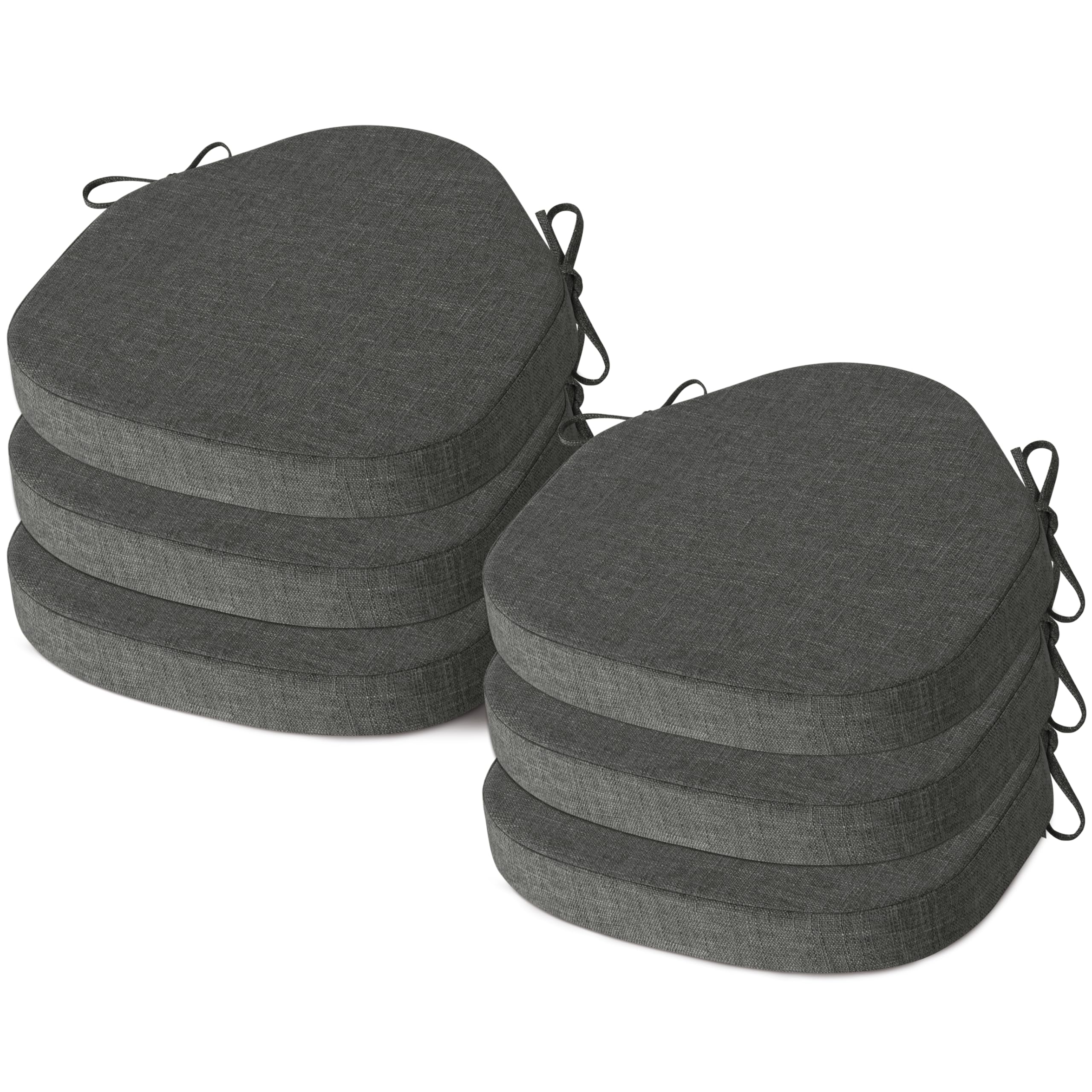 AddGrace Chair Cushions for Windsor Chairs Set of 6 Dark Grey 42x39.5 cm — image 1