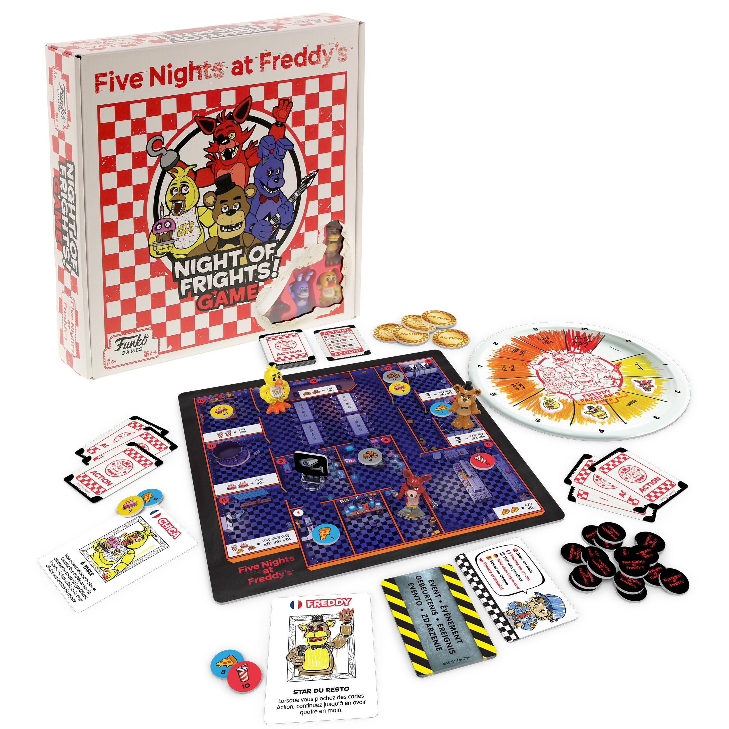 Funko Games - Five Nights at Freddy's - Night of Frights, Horror Board Game for Adults & Children from 8 Years, Strategy Game with FNAF Figures, 2-4 Players, 30 Minutes