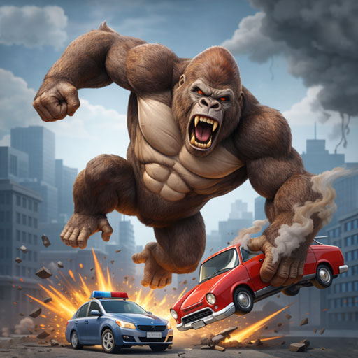 Wild Gorilla And Ginosaur War Game