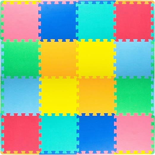 ProSource Foam Puzzle Floor Play Mat for Kids and Babies with Solid