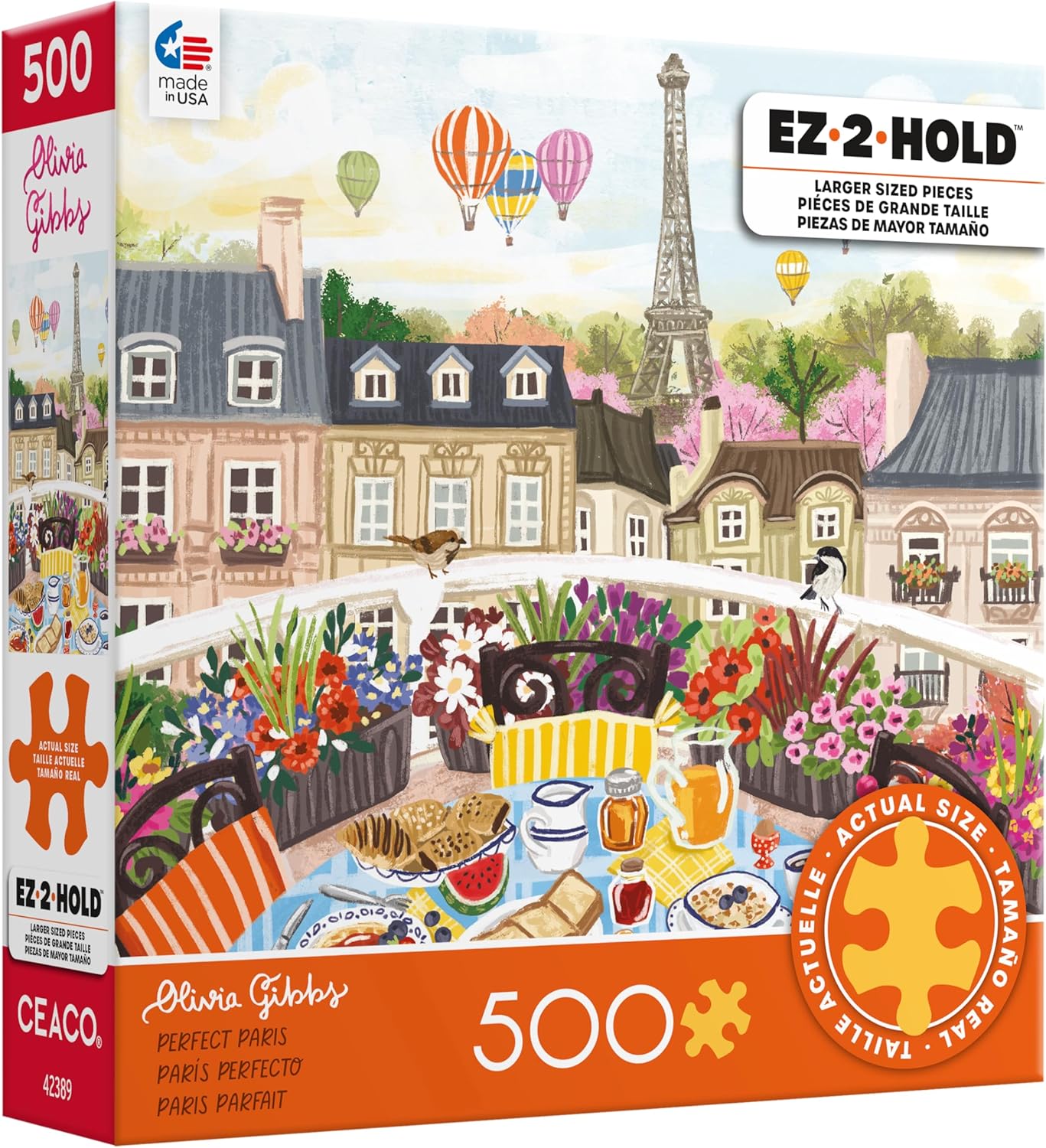 Ceaco - EZ2Hold - Olivia Gibbs - Perfect Paris - 500 Piece Jigsaw Puzzle for Adults - Challenging Puzzle Perfect for Game Nights - Finished Size is 26 x 19
