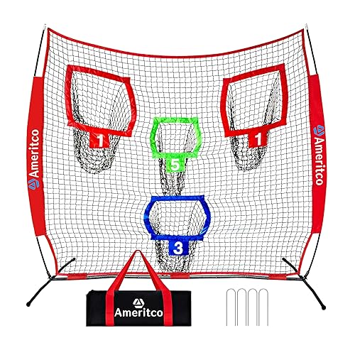 Football Throwing Net, 7x7 FT Football Training Net with 3