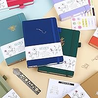 Vista 8 de A5 Bullet Dotted Journal Notebook 160gsm Thick Bleedproof Paper, Lay Flat Binding, 160 Numbered Pages Hard Cover Dot Grid Notebook/Bullet