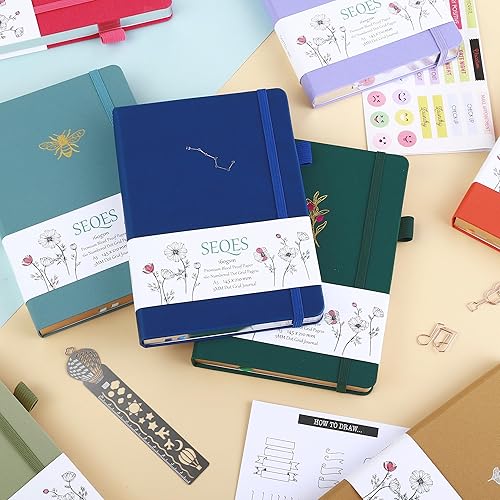Miniatura 8 de SeQeS Cuaderno de puntos  Diarios de viñetas  Cuaderno de cuadrícula de puntos verdes  Diario de 160gsm  Diarios de tela de tapa dura A5  Cuaderno