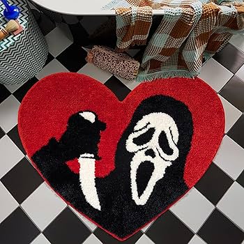 Amazon.com: TANVILL Bathroom Rugs Black Red Bath Mat Non Slip