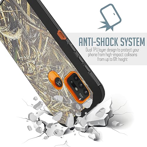 Miniatura 8 de Funda diseñada para Motorola Moto G30 Moto G10 con protector de pantalla integrado, resistente cubierta frontal de policarbonato, cubierta trasera