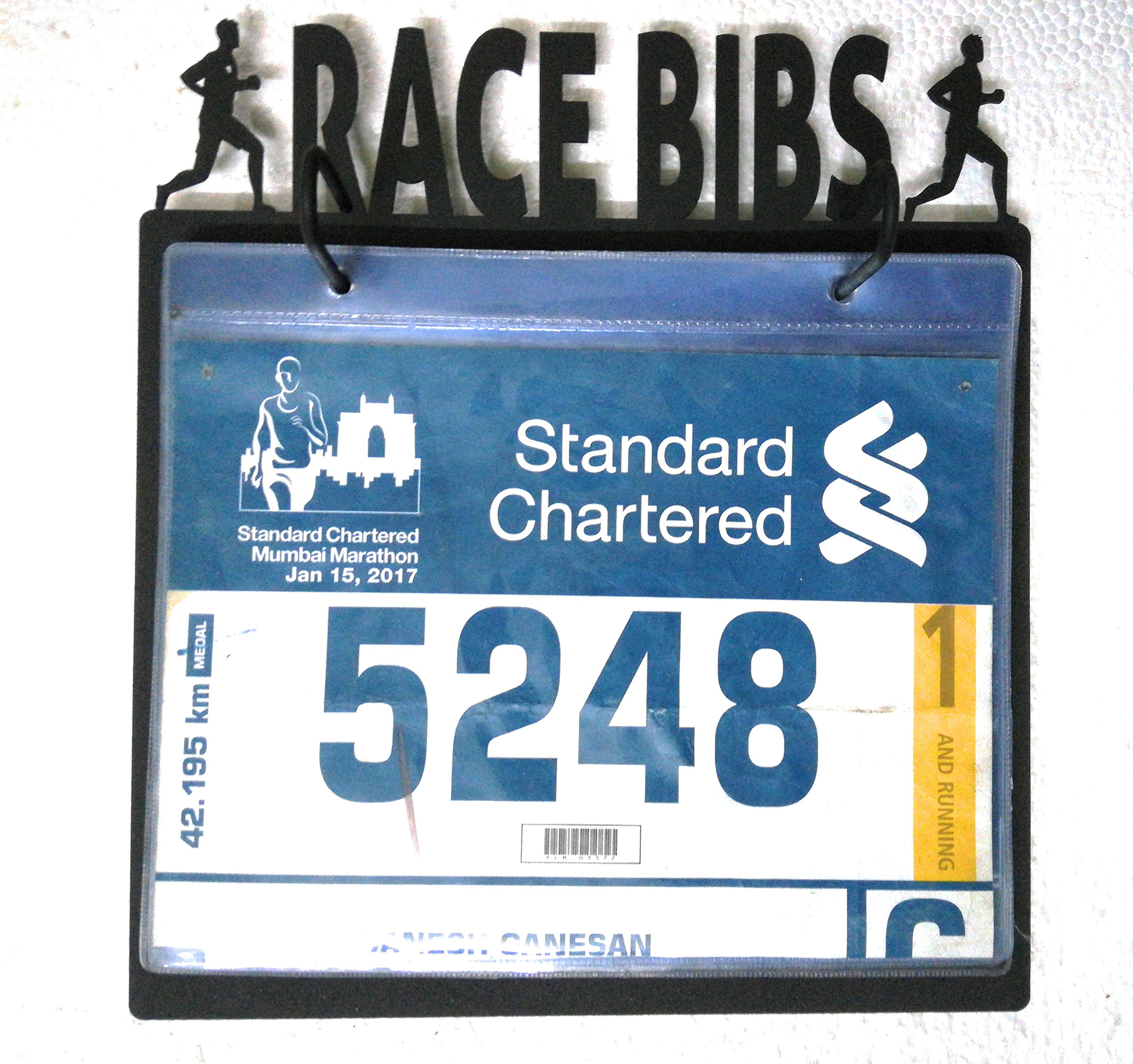 RUNWYND Marathoner/Runner Bib Only Wall Display Unit - Black (35 cm x 33 cm)