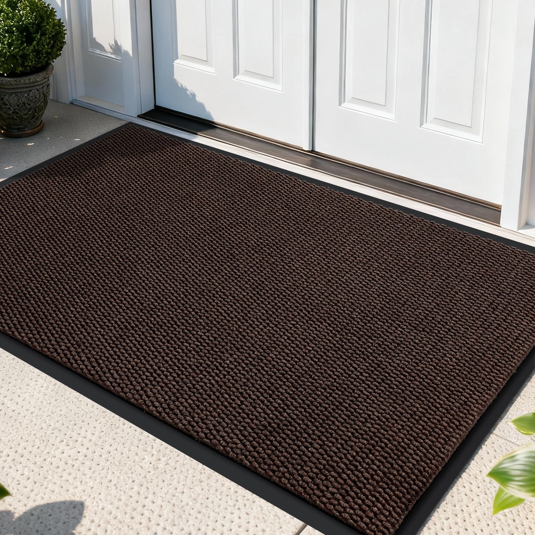 Yimobra Doormat Outdoor Indoor Entrance 47 x 32, All-Season All-Weather Front Door Mat, 100% Waterproof Welcome Matt for Floor Garage Outside Entry,