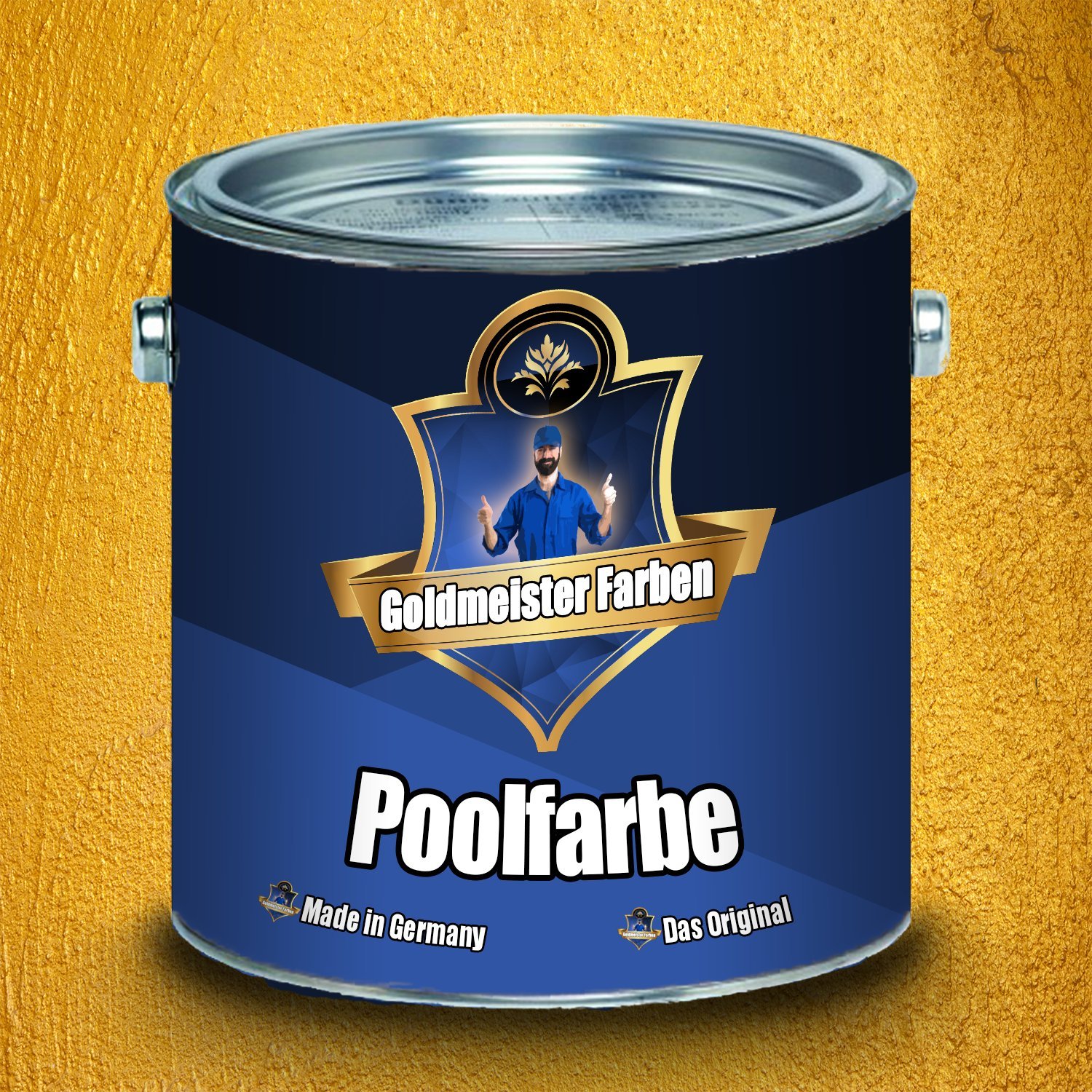 Goldmeister Farben Schwimmbeckenfarbe für GFK Kunststoff Polyester 2K Poolfarbe inkl. Härter Blau Weiß Grün Grau Anthrazitgrau Lichtgrau Seegrün (1 L, Anderer RAL-Farbton (Bitte RAL Wert senden))