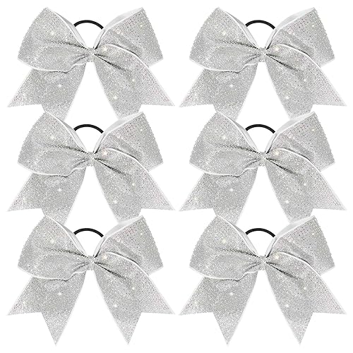 DEEKA 6 lazos grandes con purpurina de 8 pulgadas con diamantes de imitación completos, lazos para el pelo brillantes y coloridos, banda elástica, disponible en Yaxa Venezuela