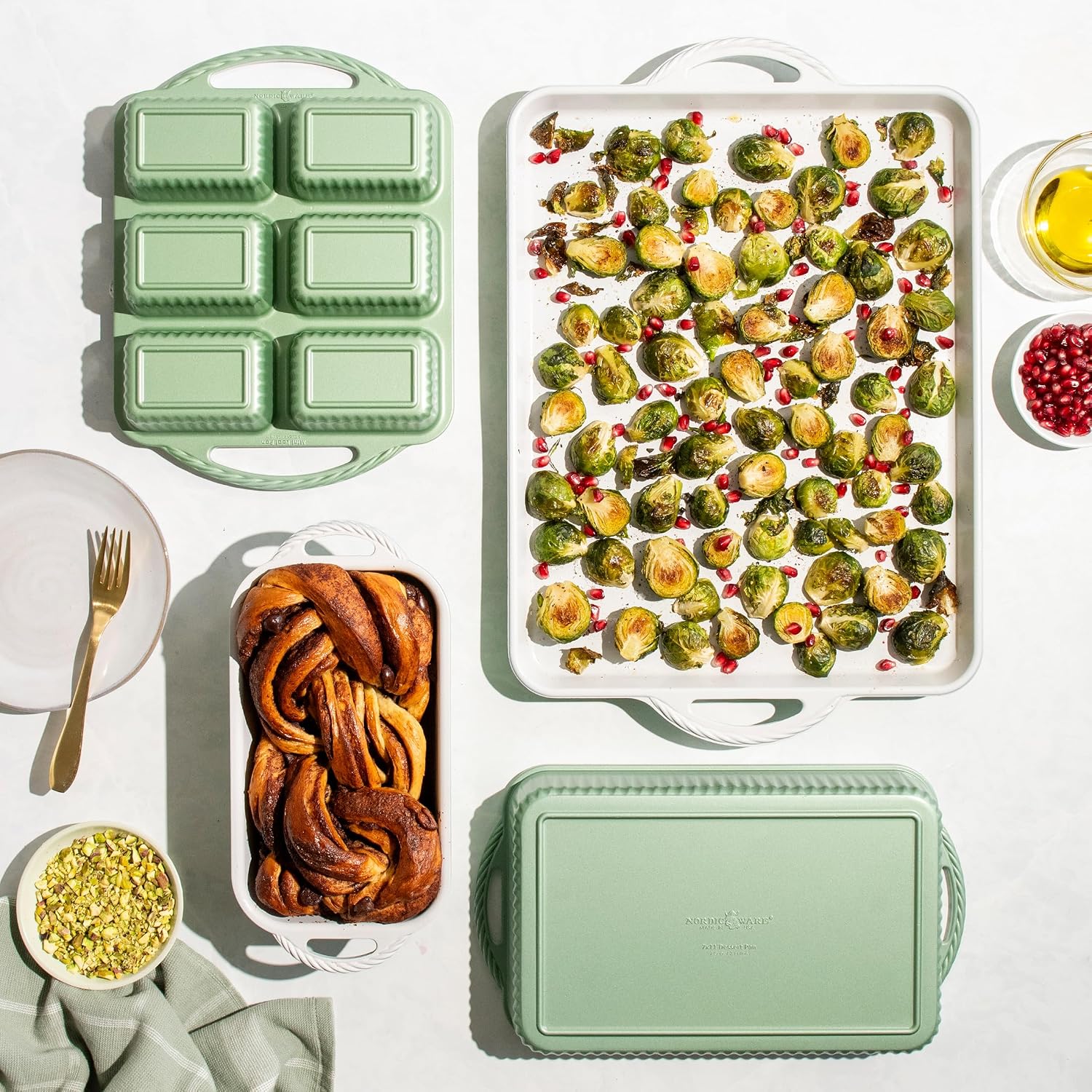 Nordic Ware Cardamom Mini Loaf Pan, 6 Cavities