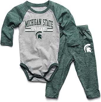 Baby College Sports Fan Long Sleeve One Piece and Pant Set