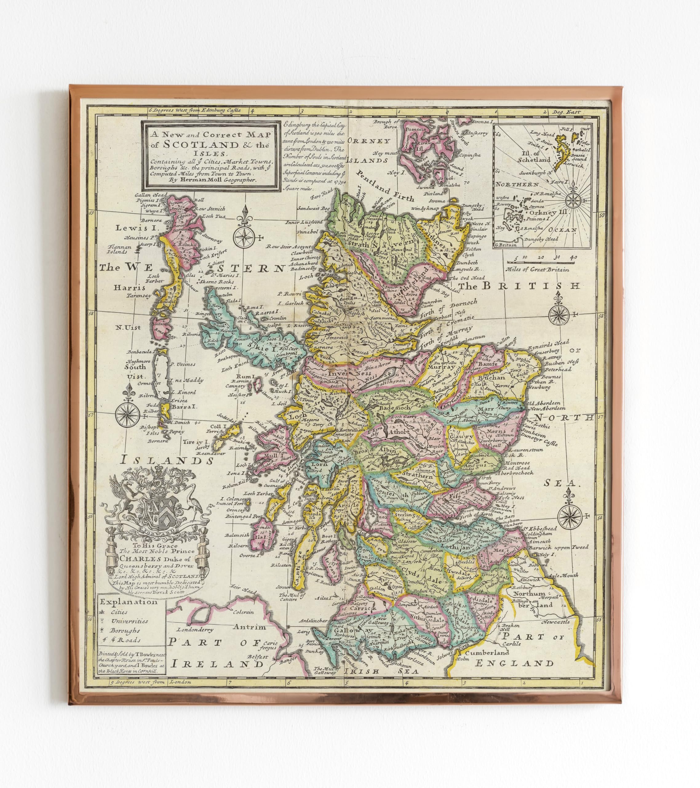 Amazon.com: Historic Map - 1736 New and correct map of