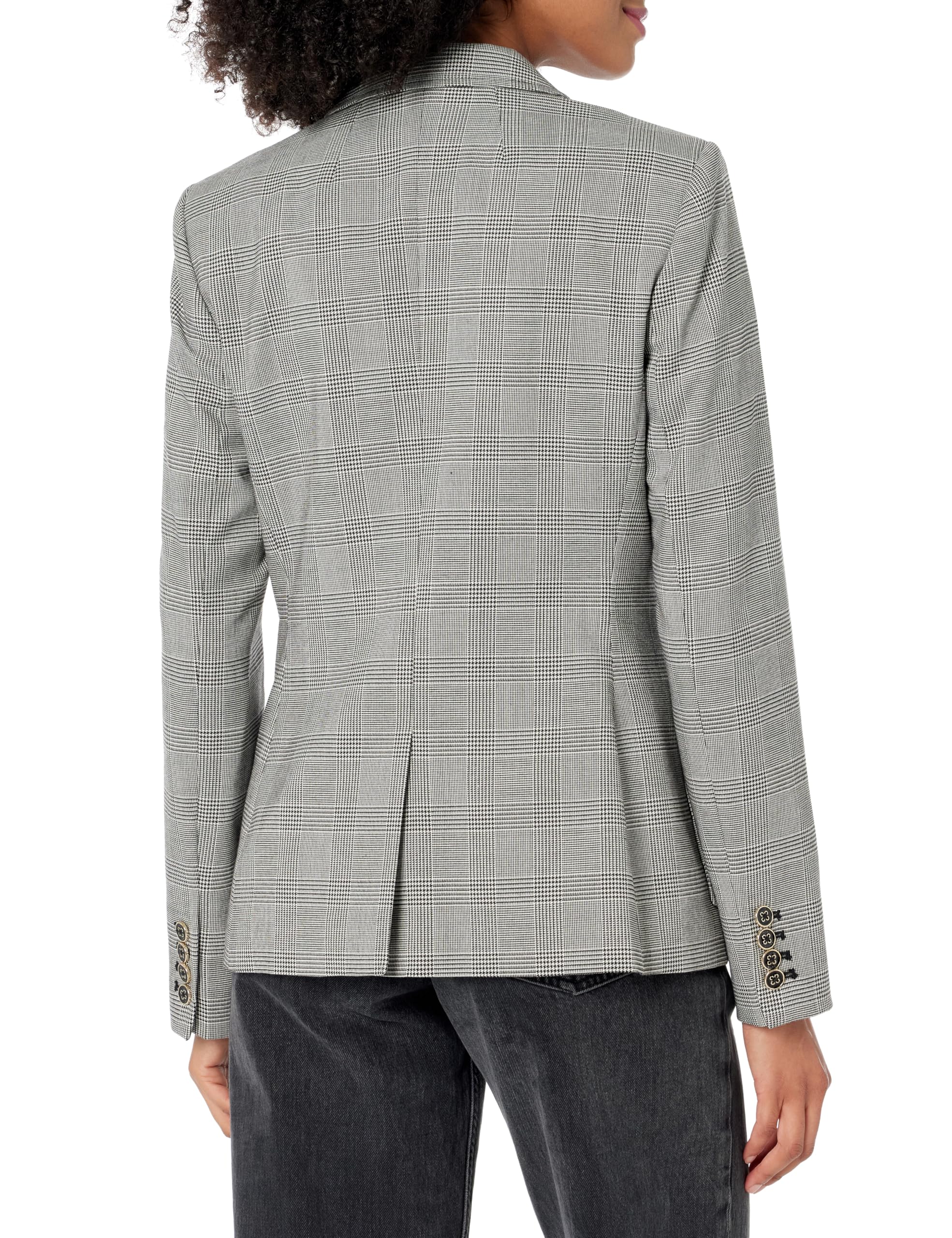 Tommy Hilfiger Vestes Blazer de Travail à Deux Boutons pour Femme, Noir/Ivoire, 8