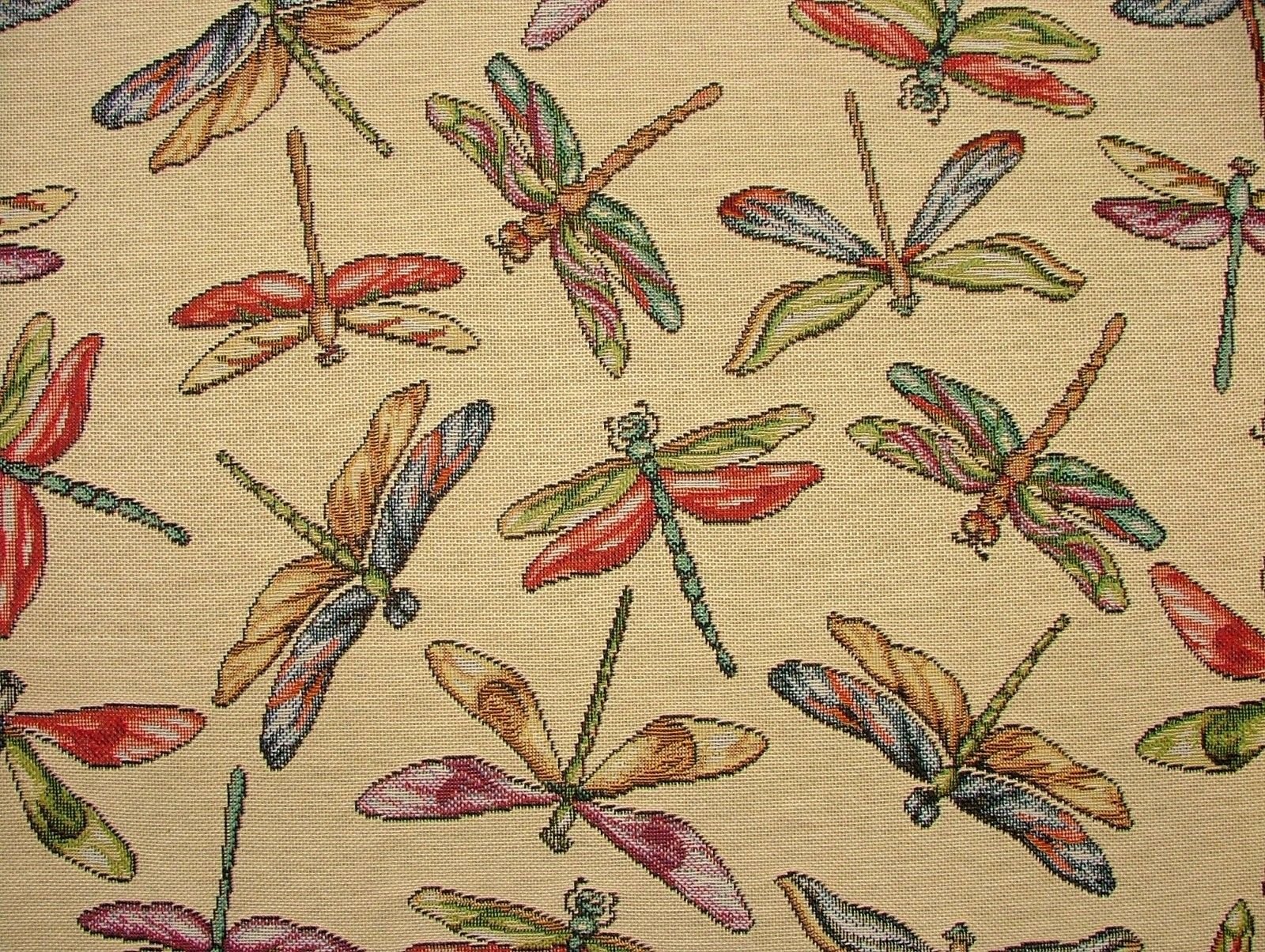 Pandoras Upholstery Multicolor Animal Tapestry Dragonfly Designer Fabric Ideal For Upholstery Curtains Cushions Throws (A4 Sample)