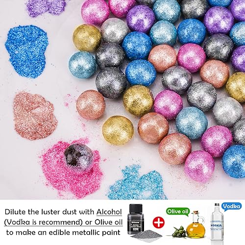 Vista 65 de NiHealth - Polvo comestible con purpurina brillante, polvo metálico, decoración de alimentos, espolvorear polvo brillante para bebidas, vino