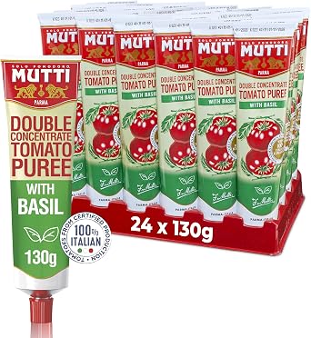 Mutti Double Concentrate Tomato Puree with Basil 190g Pack of 24