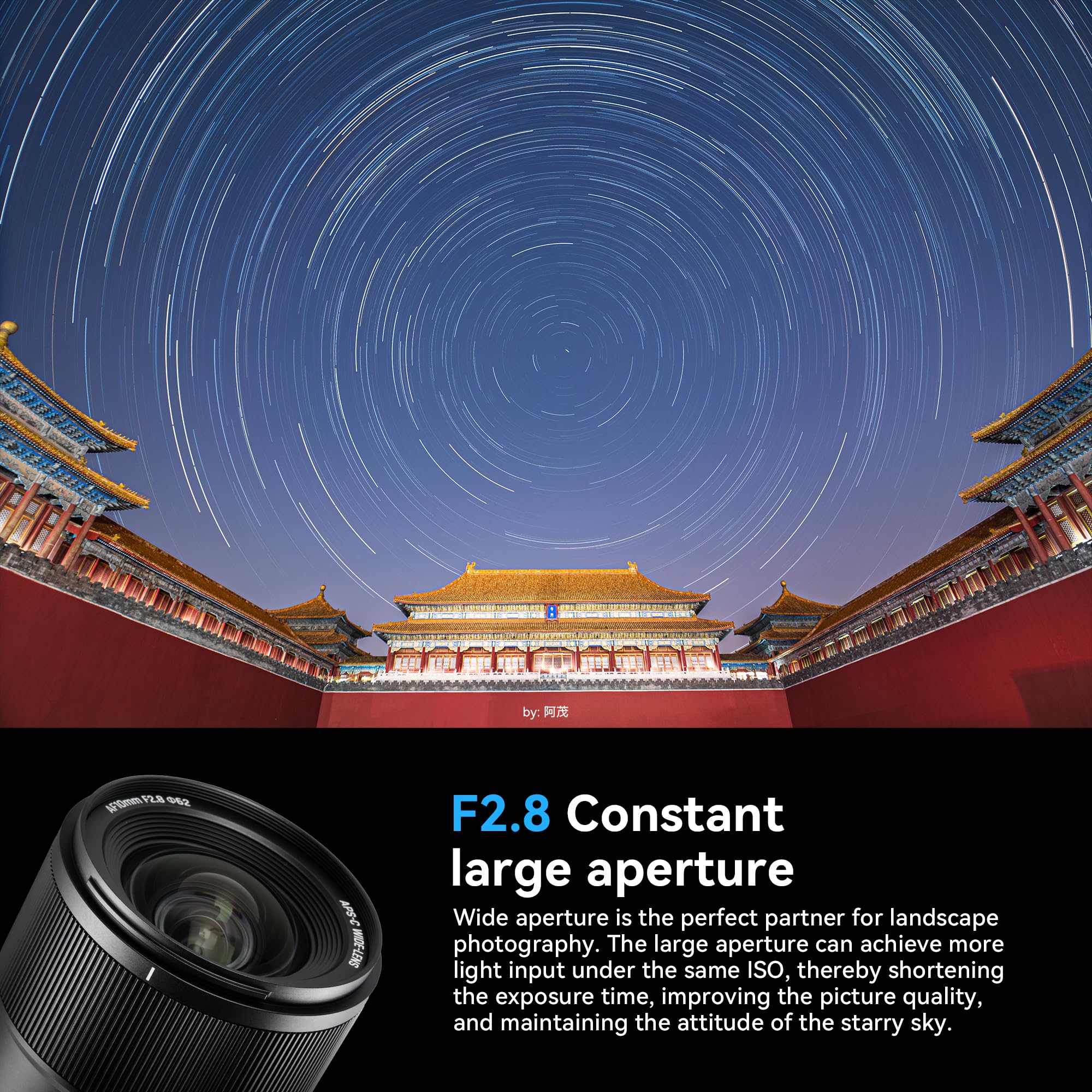Objectif Grand Angle 7artisans AF 10 mm F/2.8 APS-C Grande Ouverture Reconnaissance Automatique/Manuelle des Visages et des Yeux Compatible avec Les appareils Photo Fujifilm FX Fuji X-H/T/T30/S/E/A