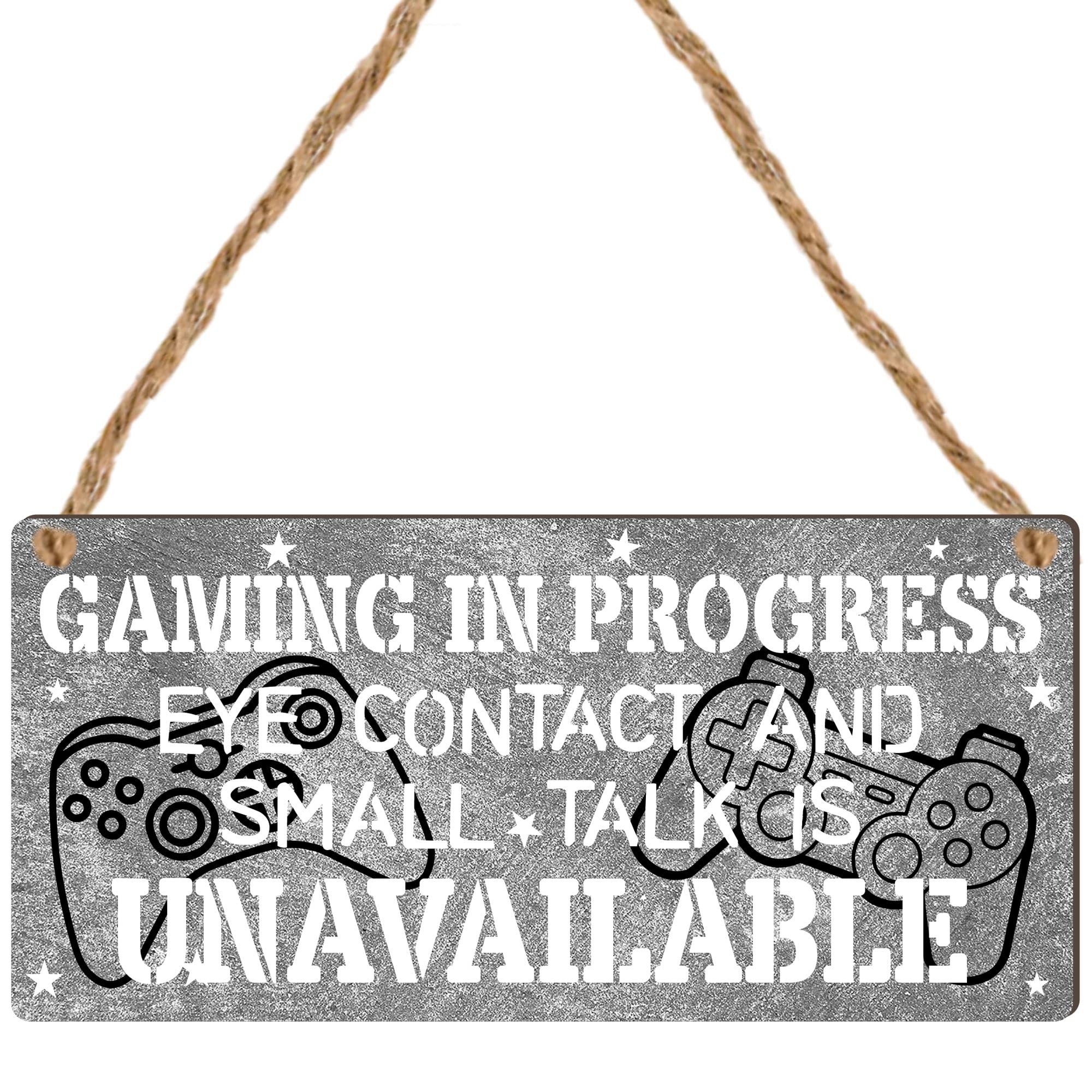 Pixie's Gifts Gaming In Progress Sign for Boys Gamer Room, X-Box Playstation Gaming Decor, Gift Idea for Gaming Enthusiasts and Fathers (Gaming In Progress (WHITE WRITING))