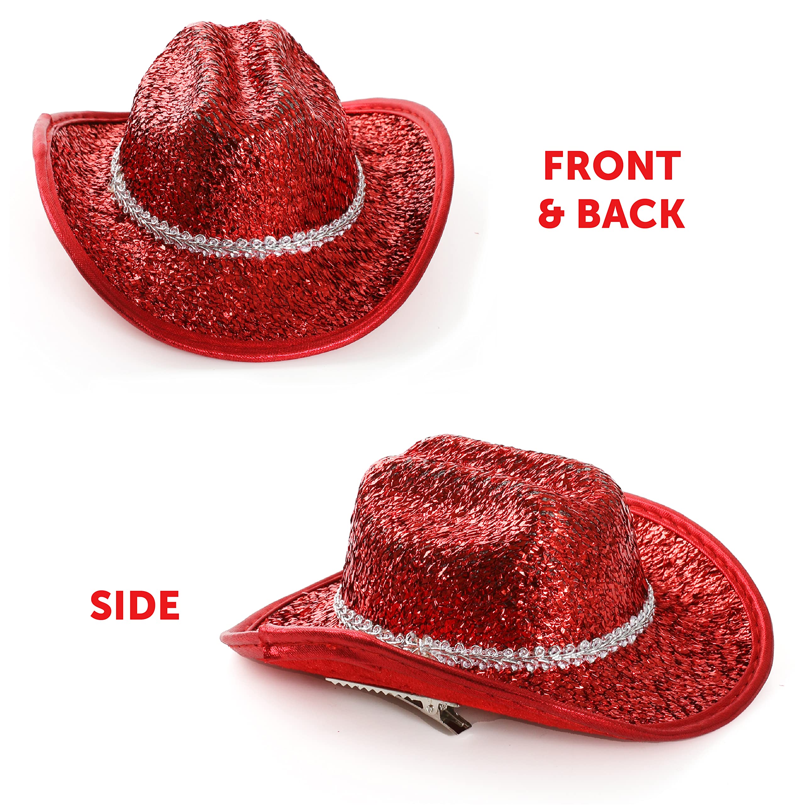 I LOVE FANCY DRESS Mini Sombrero DE Vaquera Brillante Rojo Accesorio Despedidas DE Soltera O para COMPLETAR Disfraces DE Vaquera Y Fiestas TEMATICAS (12 Unidades)