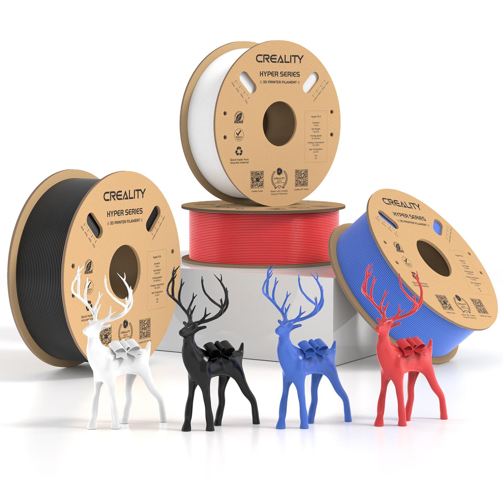 hyper pla creality フィラメント　4巻セット Amazon.com: Creality Hyper PLA Filament Bundle 4KG, Up to 600mm/s