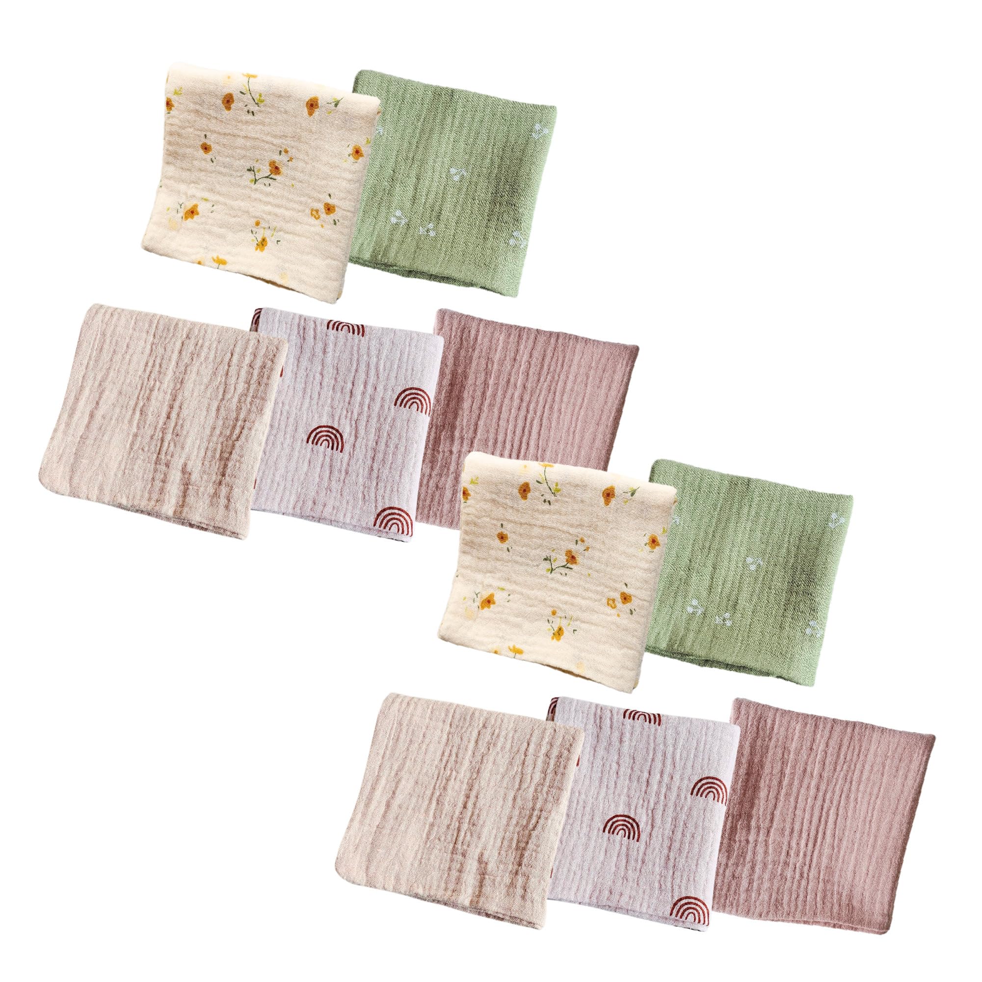 Amazon | ガーゼハンカチ 無地 4層 赤ちゃん 可愛いニュアンスカラー  