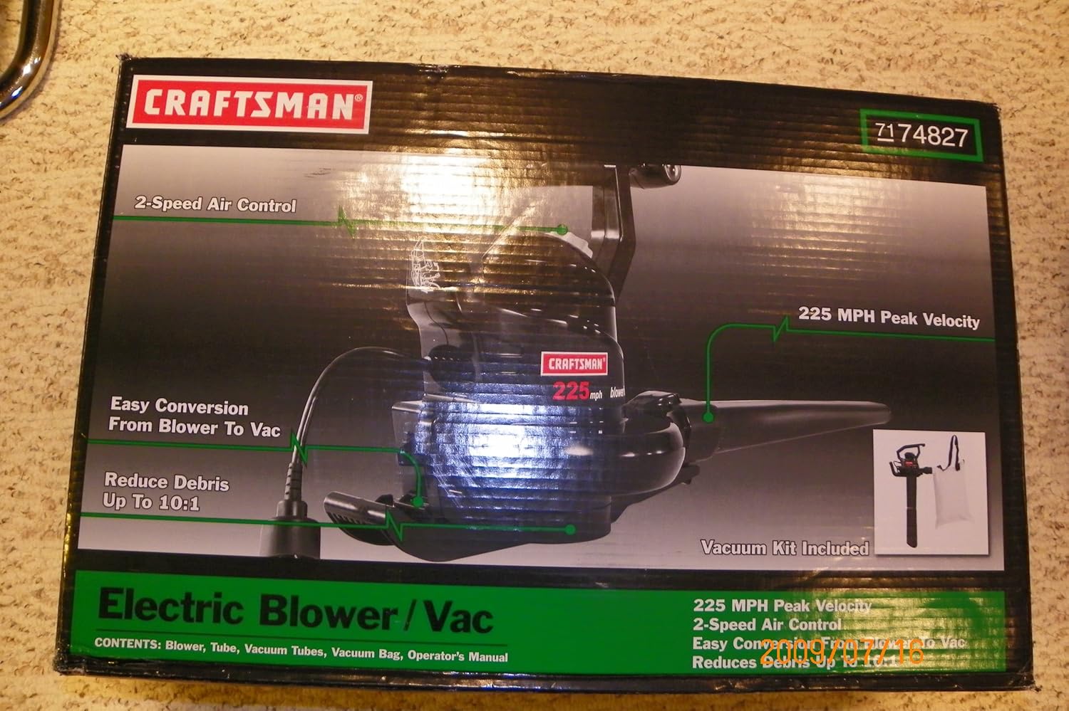 Craftsman Electric Blower/vac. Model 7174827 Patio, Lawn