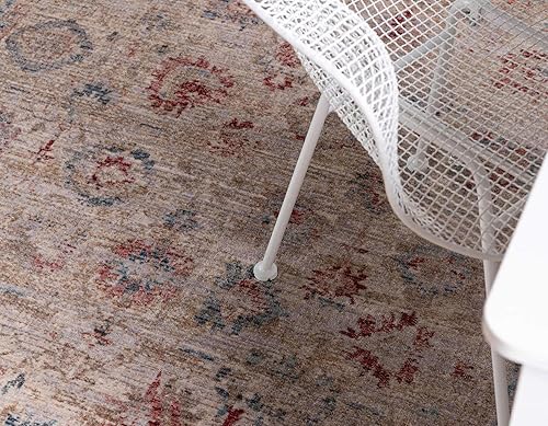 Miniatura 6 de Unique Loom Noble Collection - Alfombra de área tradicional, envejecida, vintage, botánica, fronteriza, rectangular, 4 pies 1 pulgada x 5 pies 7