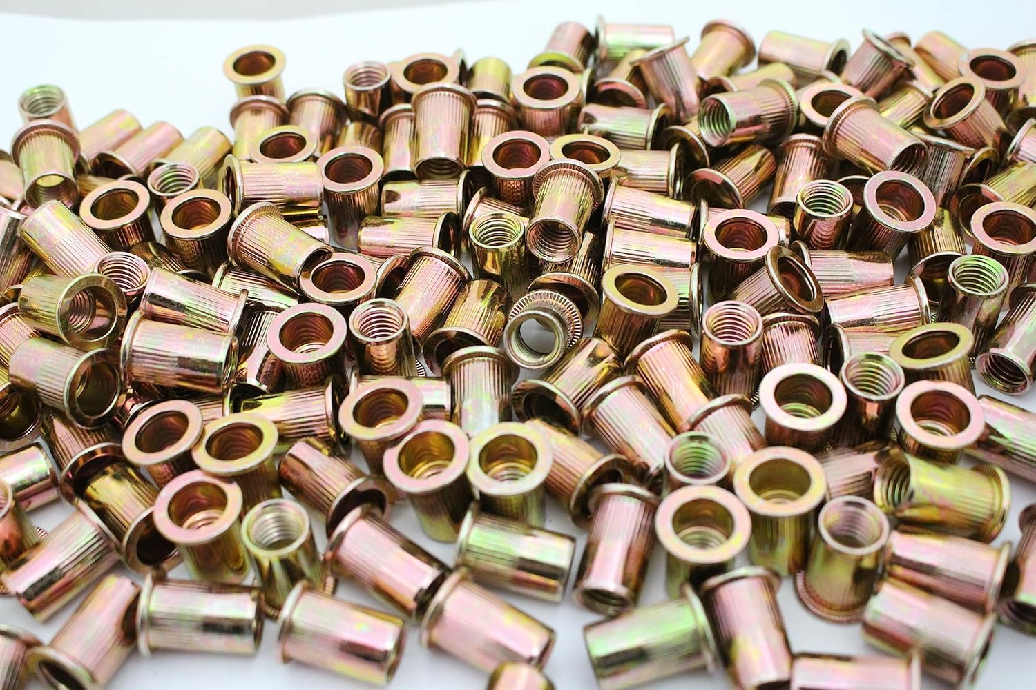 Generic 1/2-13 Zinc Plated Steel Flange Nutserts - Rivet Nut - Rivnut Nutsert - USA - 100 pc