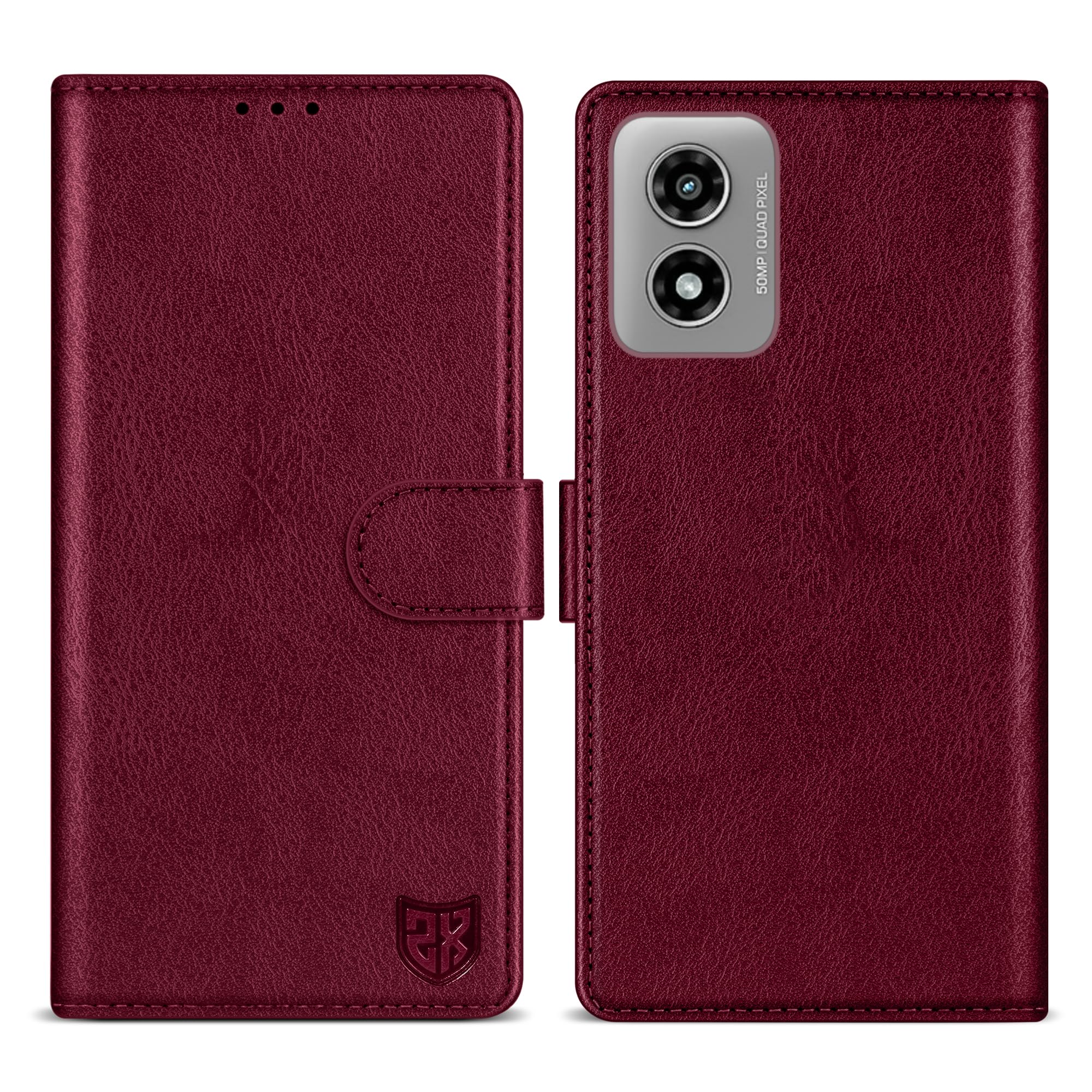 ZZXX for Motorola Moto G Play 2024 Wallet Case with [RFID Blocking] Card Slot Kickstand Magnetic Closure Leather Flip Fold Protective Phone Case for