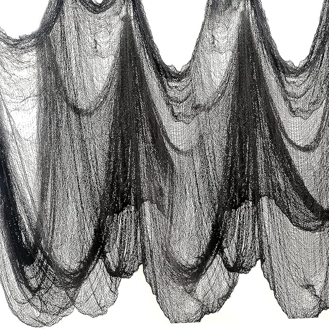 Halloween Decoration Effrayante Tissu Décoration Halloween 5 Pcs 183x76cm Noir Spooky Gaze Pour Déco Halloween Décorations D'halloween Pour Fêtes D' Halloween Maisons Hantées Intérieur Extérieur