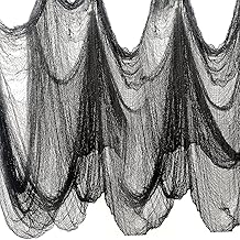 Cymax Large 800cmx 200cm Halloween Creepy Cloth, Large Black Scary Spooky Fabric Cloth for Halloween Party Haunted House Outdoor Decoration
