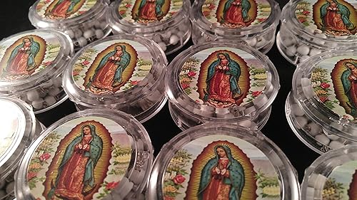 Miniatura 2 de Virgen De Guadalupe, Rosarios Blancos De Madera Para Recuerdos De Bautizo/Primera Comunión 12 Piezas. Bautismo/Mi Primera Comunión Nuestra Virgen De