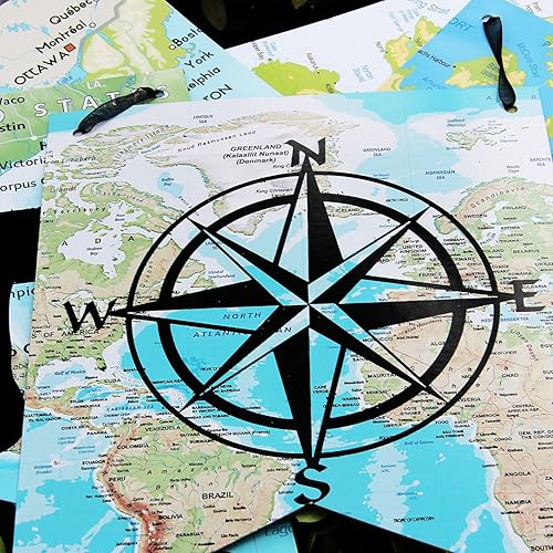 Miniatura 2 de WERNNSAI Bon Voyage - Banderín para fiestas con diseño de mapa del mundo para fiestas de jubilación graduación viajes compañeros de trabajo