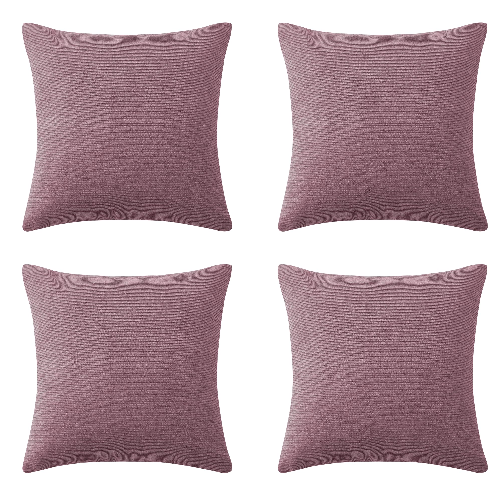 Hafaa Cushions with Covers Included 45 x 45 Cm Pack of 4 (4 Light Pink Cushion Covers, 4 Cushion Inserts) - StripeVelvet Square Throw Pillow Case Decorative Sofa Cushion with Invisible Zipper — image 1