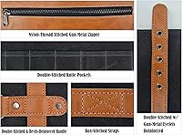 Vista 9 de WELKINLAND 14-Pockets Knife Roll, Waxed Canvas Leather Knife Roll, Knifes bag holders, Chef Knife Roll Bag, Chef knife roll, Knife Roll Bag for