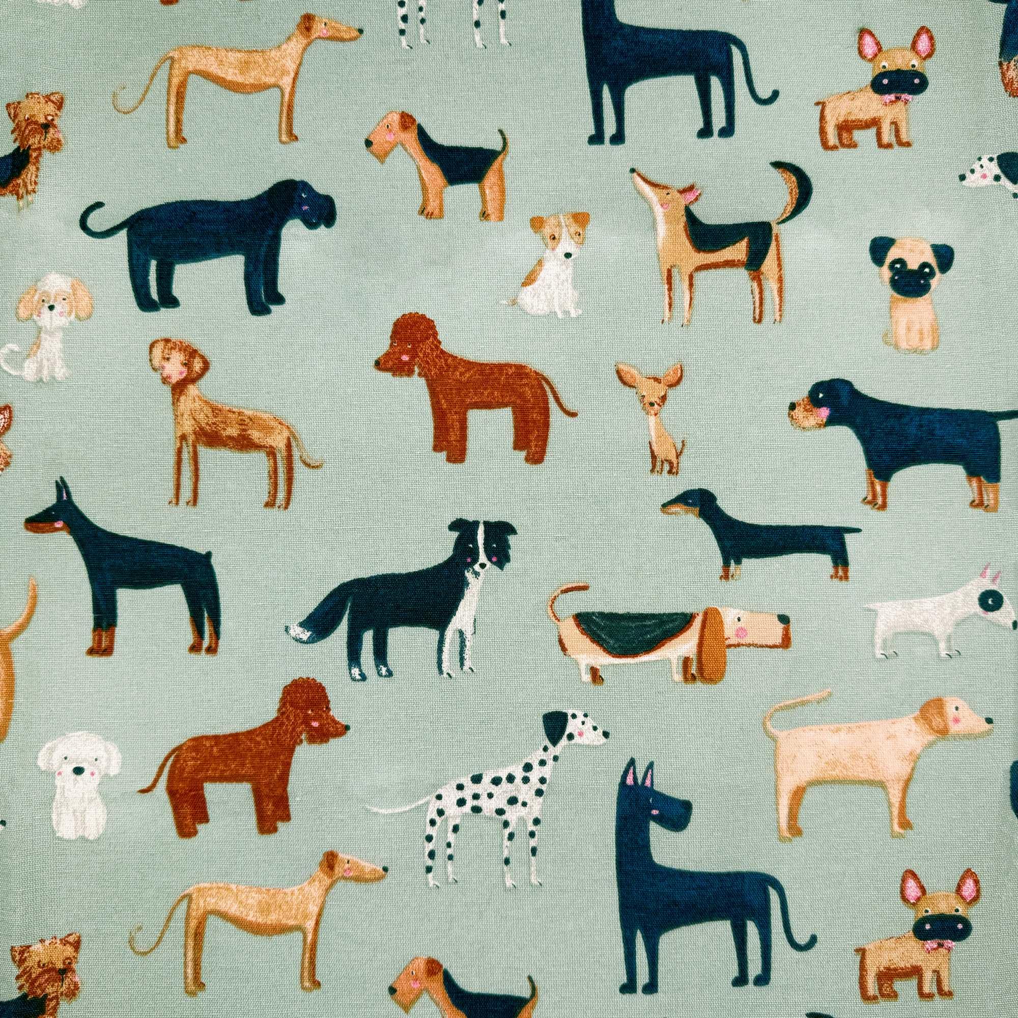 Novelty Designer Prints Cotton Rich Linen Look Quilting Craft Project Cushion Curtain Furnishing Upholstery Home Fabric Material | 55" - 140 cm Wide (per Metre, Woof Duckegg)