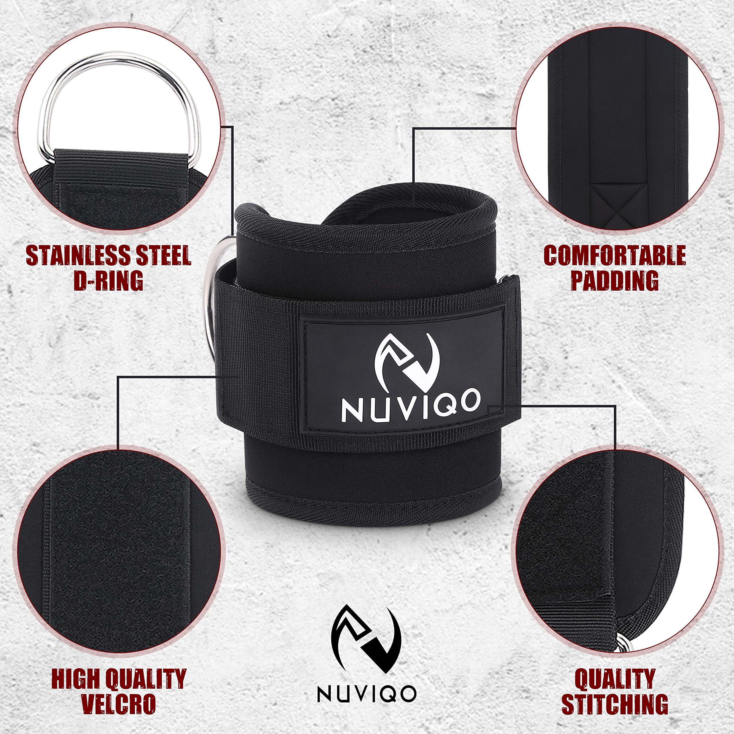 Paire De Sangles De Cheville Pour Machines à Câbles Avec Anneau En