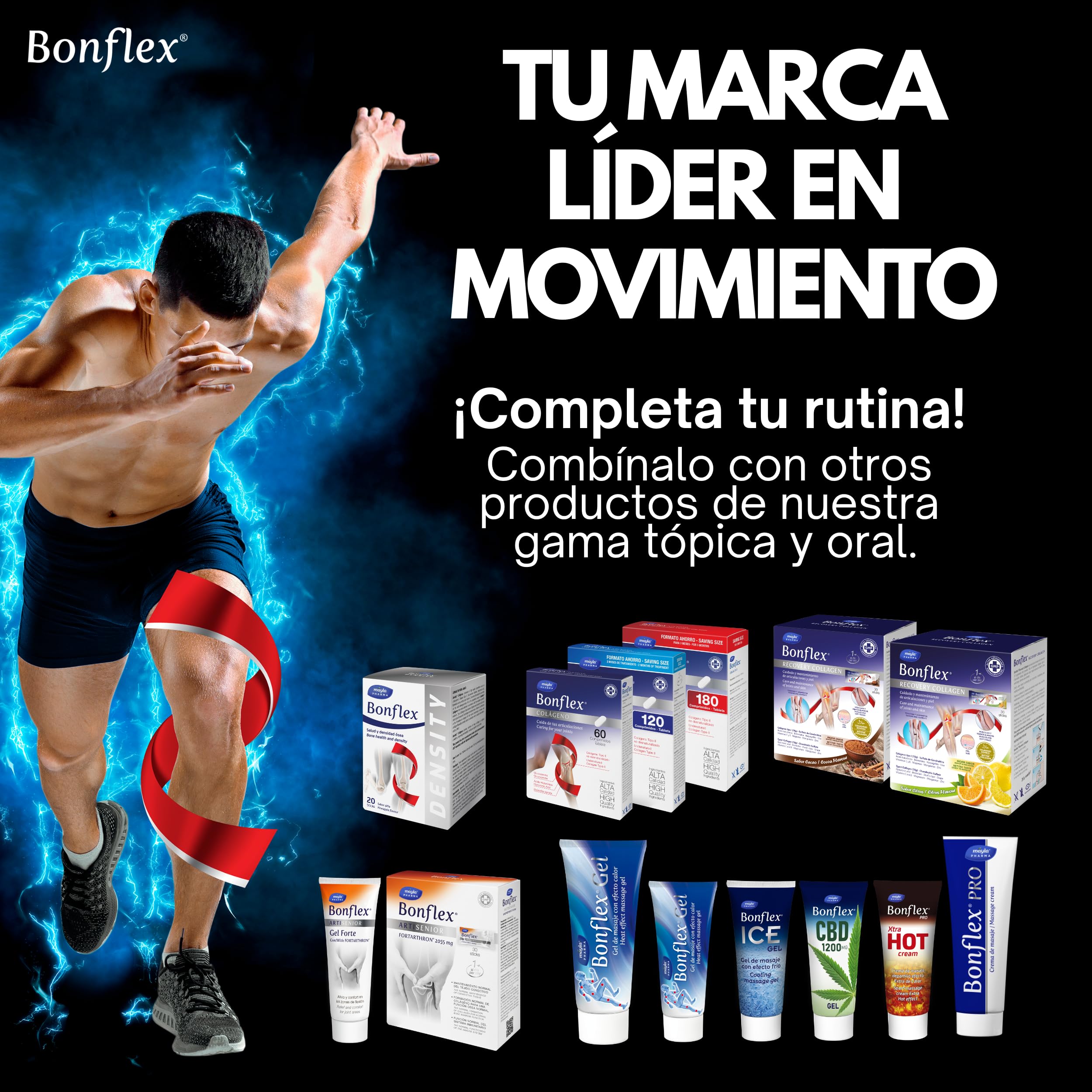 BONFLEX Colágeno 180 Comprimidos Colágeno no Desnaturalizado Tipo II 1500mg Glucosamina Ácido Hialurónico Boswellia Vitamina C para Articulaciones 1 Toma al Día